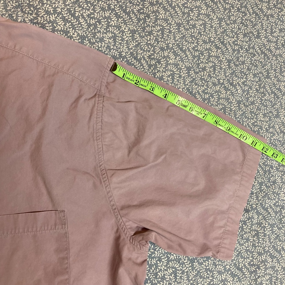Eddie Bauer Mens 100% Cotton Short Sleeve Button Up Lavender Shirt XL Tall - Picture 5 of 8